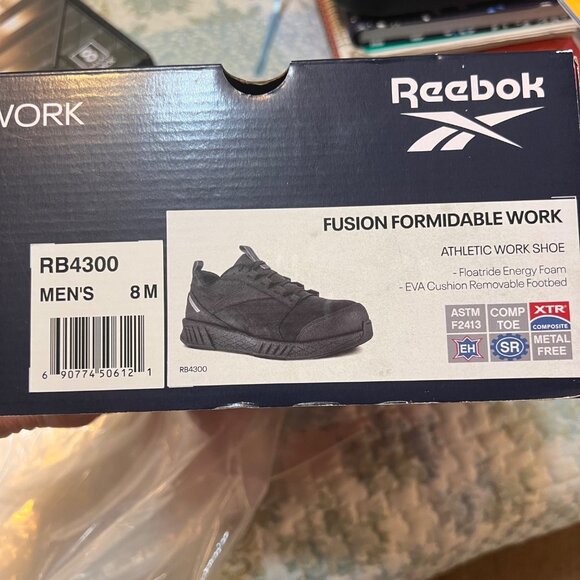 Reebok Mens Fusion Formidable Athletic Work Shoes Size 8 Black RB4300 ASTM F2413 - Picture 4 of 16